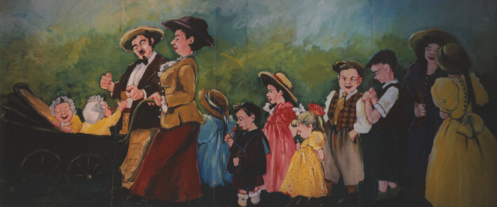 Wandelende familie